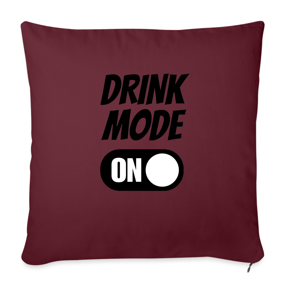 DRINK MODE ON - Sofakissen mit Füllung 44 x 44 cm - Burgunderrot