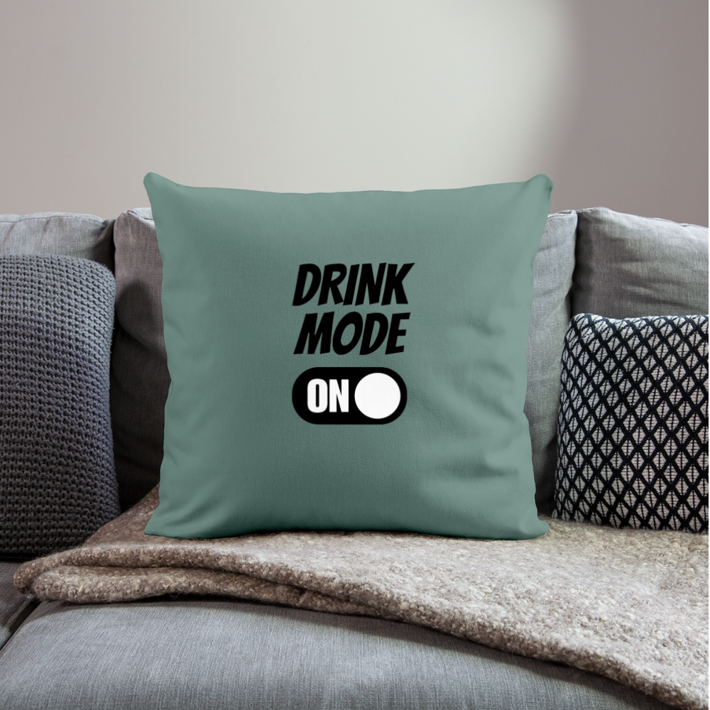 DRINK MODE ON - Sofakissen mit Füllung 44 x 44 cm - Tanngrün