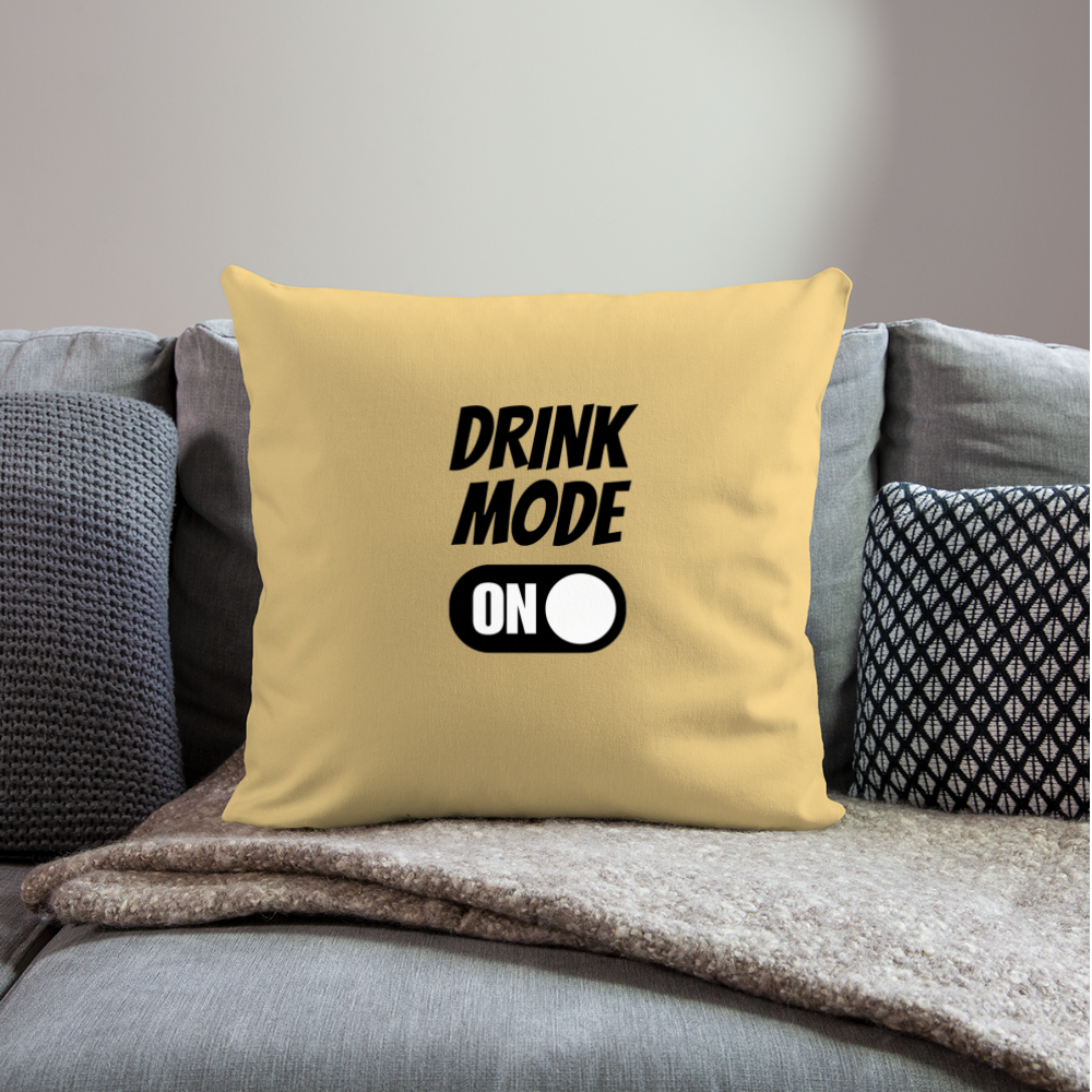 DRINK MODE ON - Sofakissen mit Füllung 44 x 44 cm - Hellgelb