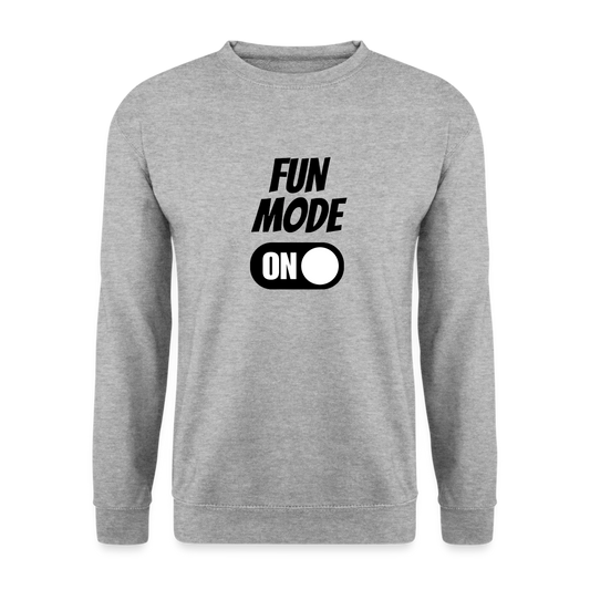 FUN MODE ON - Unisex Pullover - Weißgrau meliert