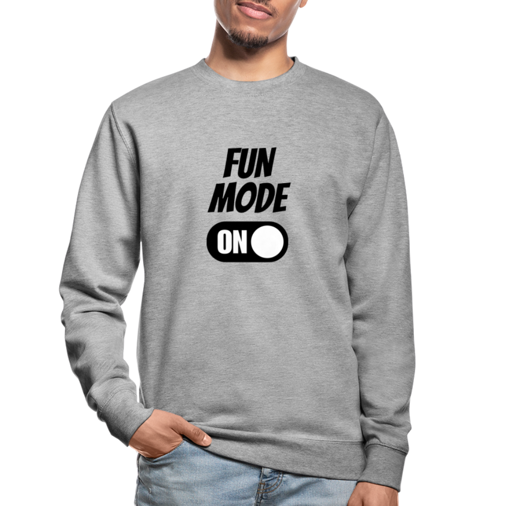 FUN MODE ON - Unisex Pullover - Weißgrau meliert