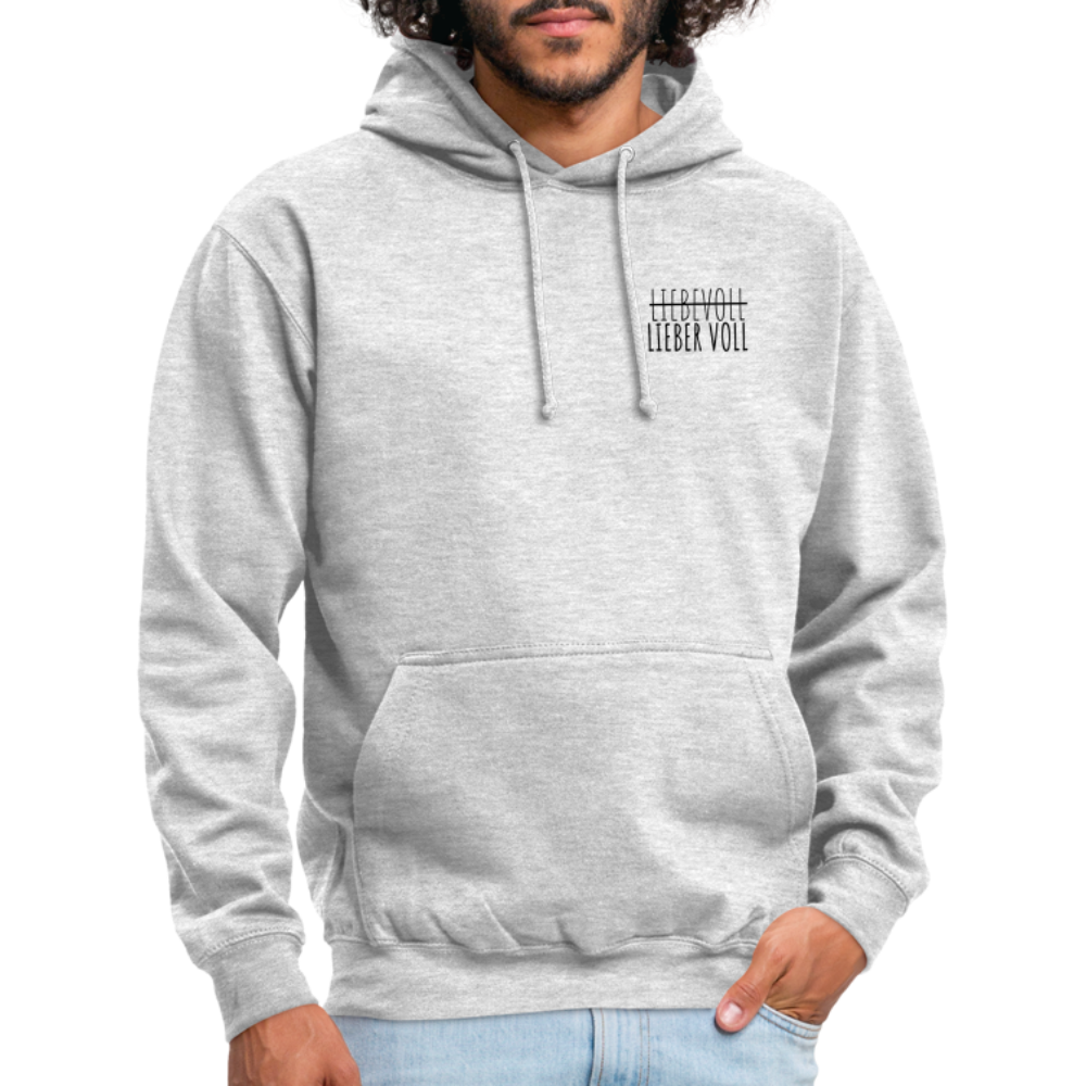 LIEBER VOLL - Unisex Hoodie - Hellgrau meliert