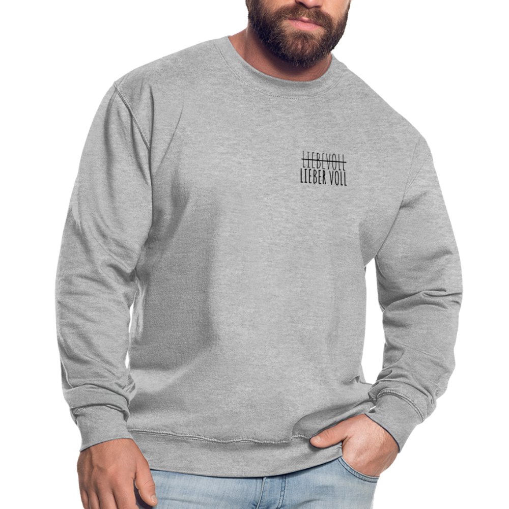 LIEBER VOLL - Unisex Pullover - Weißgrau meliert