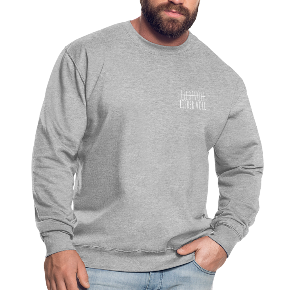 LIEBER VOLL - Unisex Pullover - Weißgrau meliert