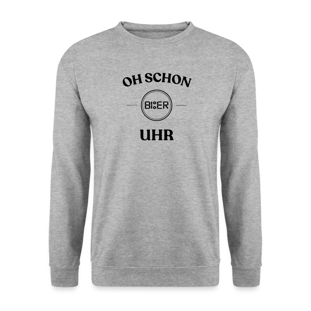 SCHON BIER UHR - Unisex Pullover - Weißgrau meliert