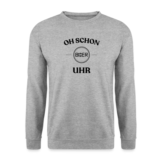 SCHON BIER UHR - Unisex Pullover - Weißgrau meliert