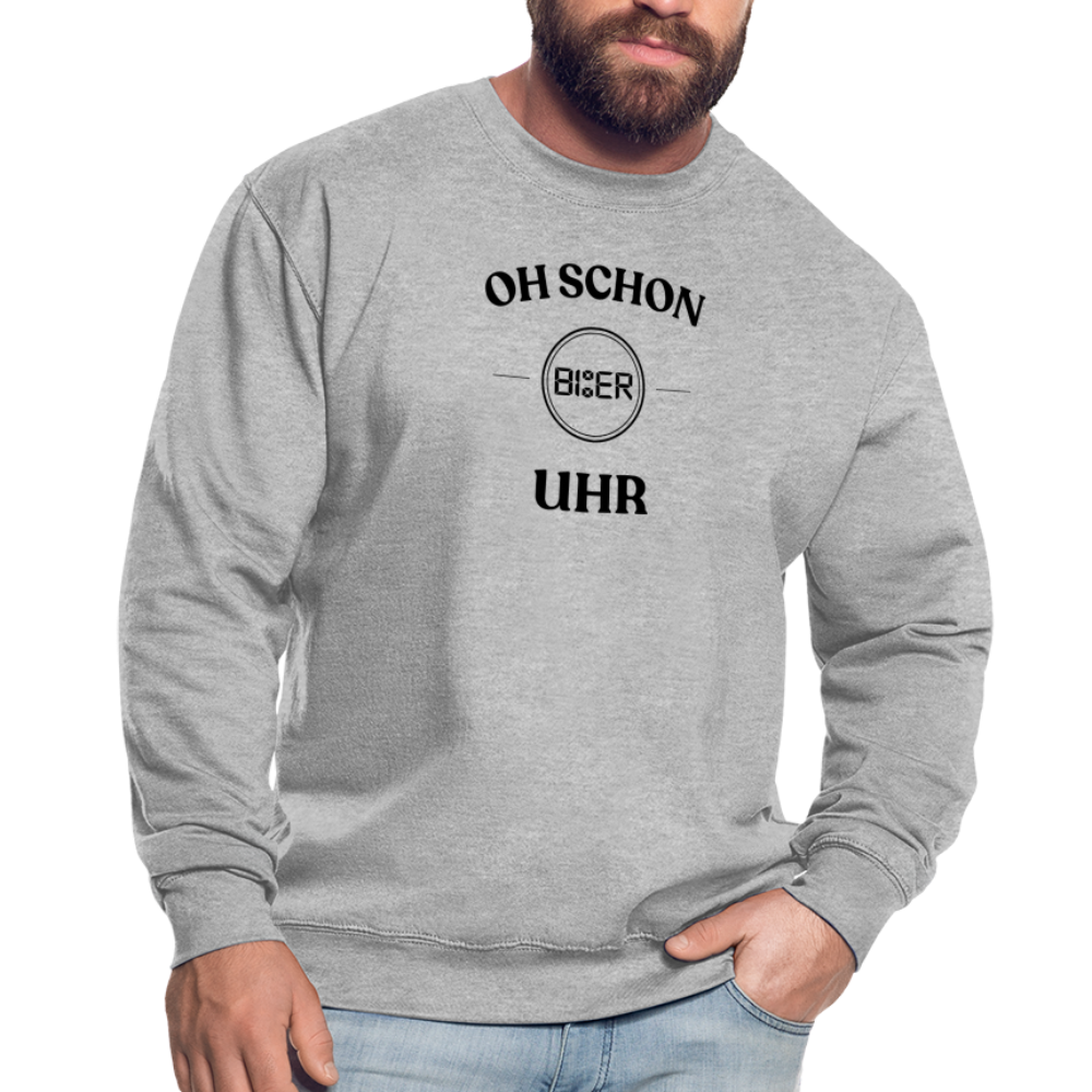 SCHON BIER UHR - Unisex Pullover - Weißgrau meliert