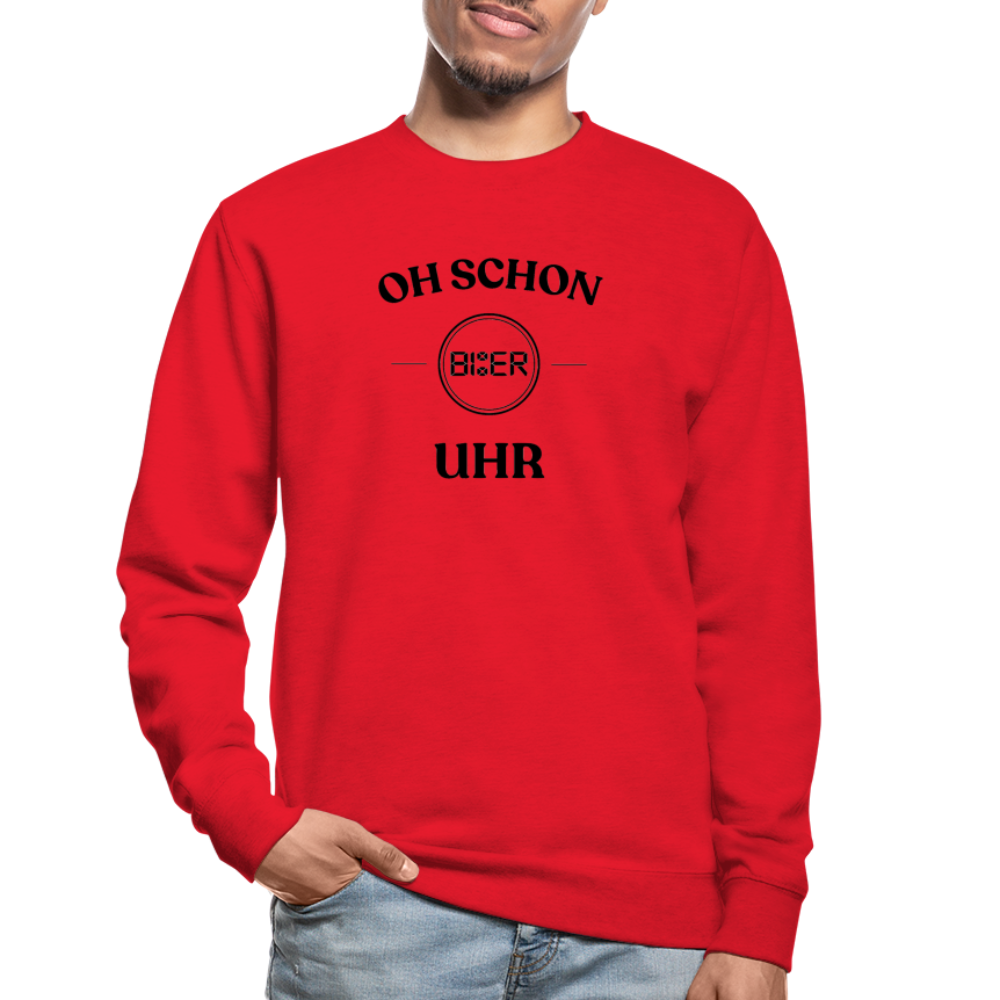 SCHON BIER UHR - Unisex Pullover - Rot