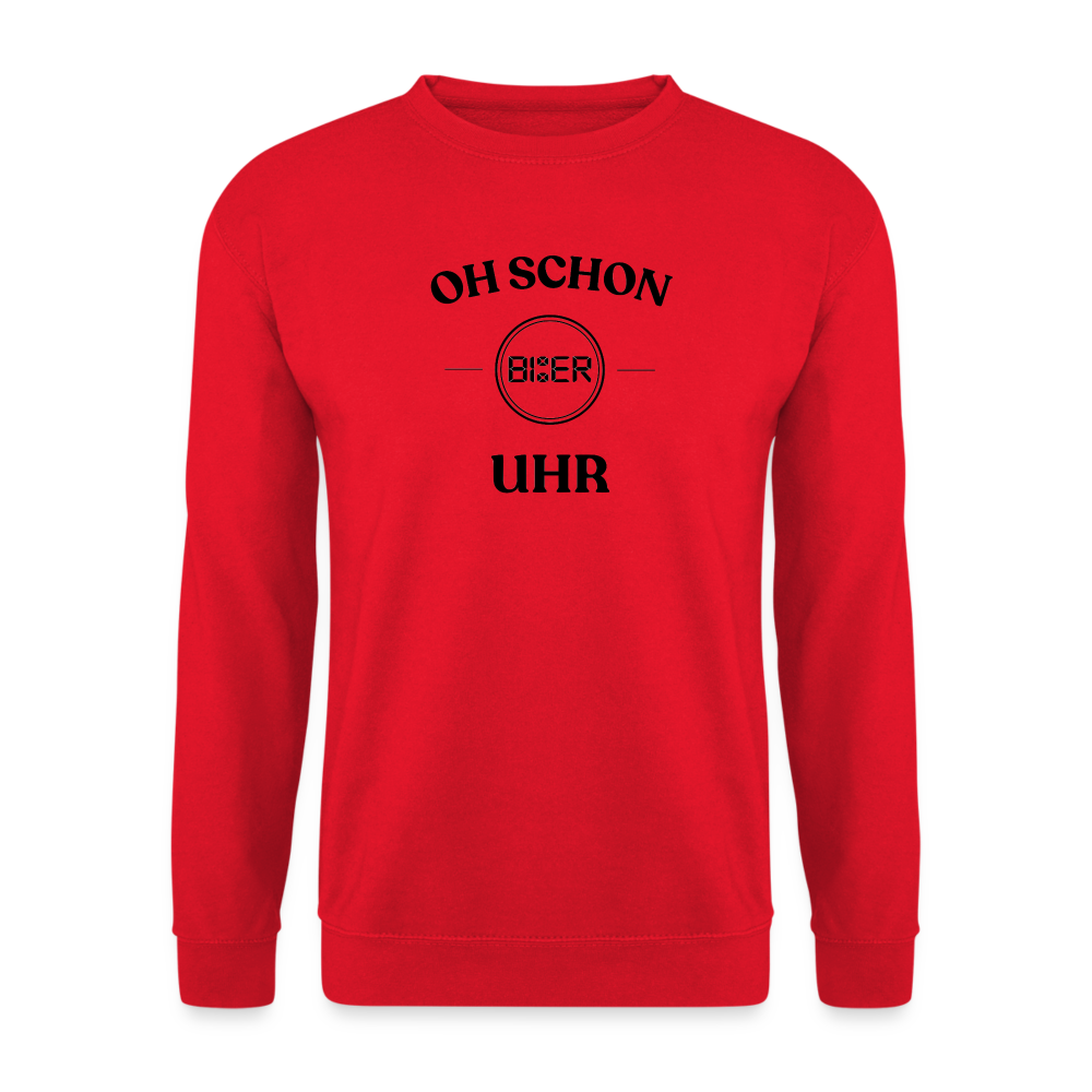 SCHON BIER UHR - Unisex Pullover - Rot