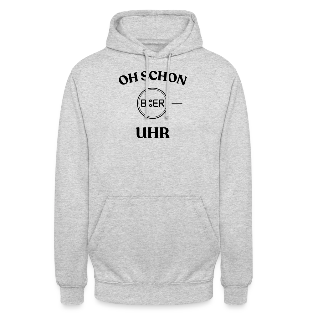 SCHON BIER UHR - Unisex Hoodie - Hellgrau meliert