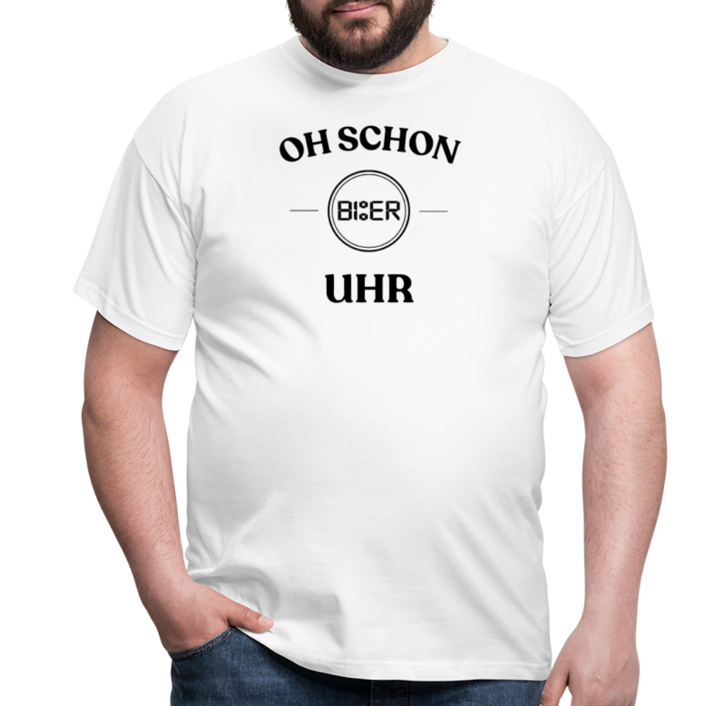 SCHON BIER UHR - Herren T-Shirt - weiß