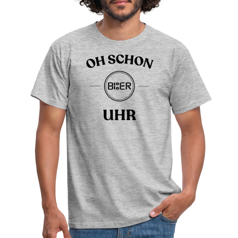 SCHON BIER UHR - Herren T-Shirt - Grau meliert