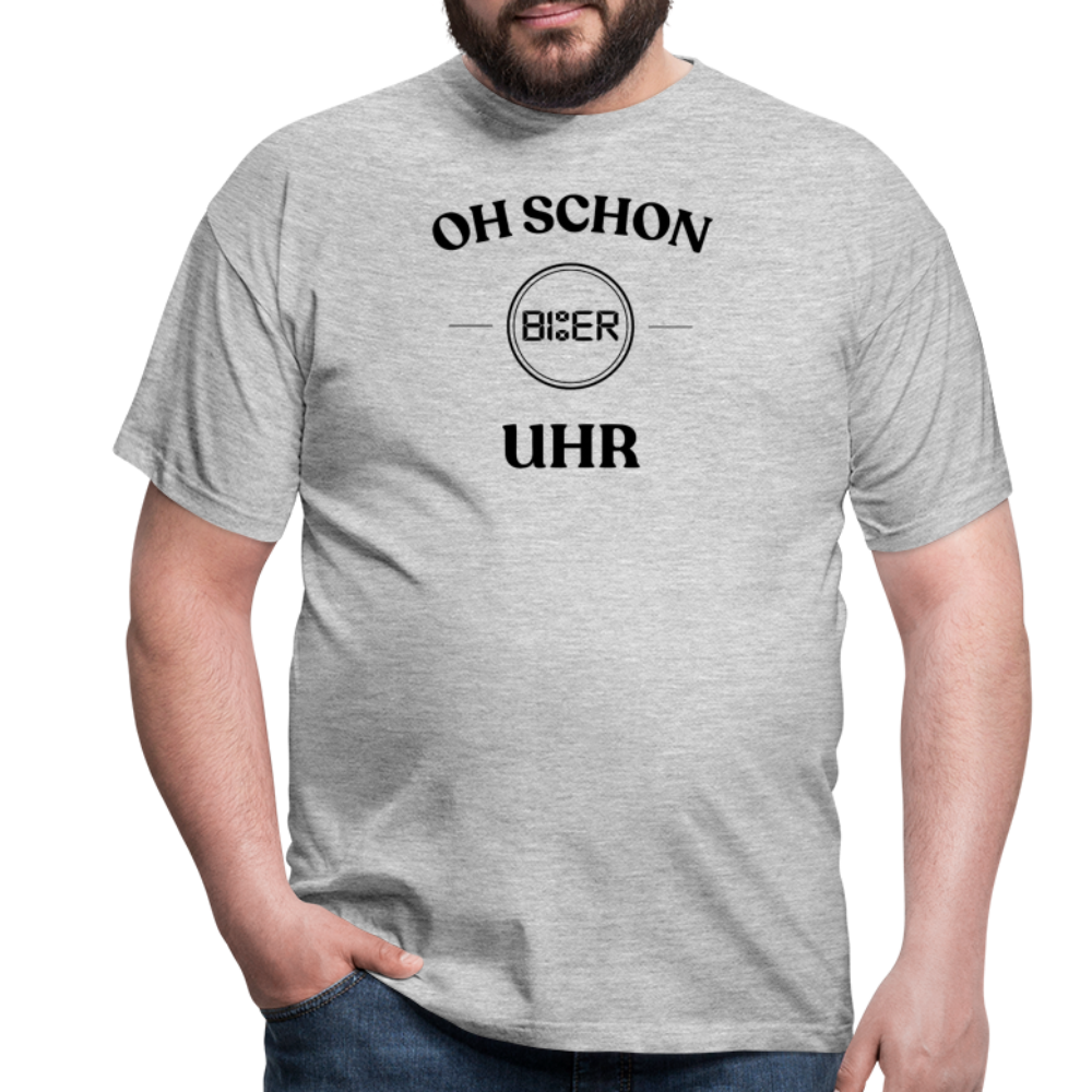 SCHON BIER UHR - Herren T-Shirt - Grau meliert