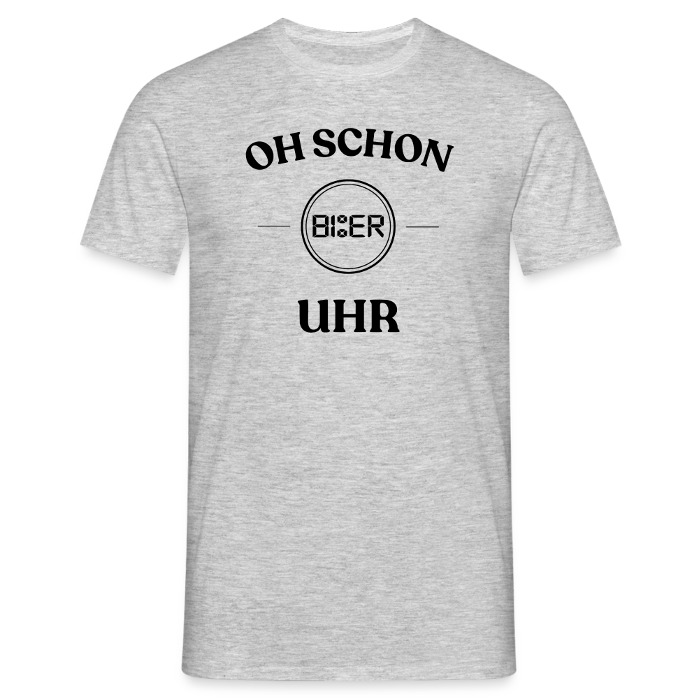 SCHON BIER UHR - Herren T-Shirt - Grau meliert