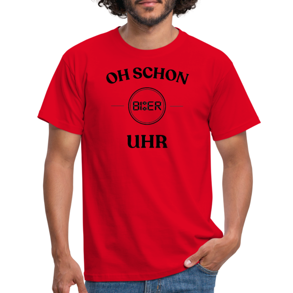 SCHON BIER UHR - Herren T-Shirt - Rot