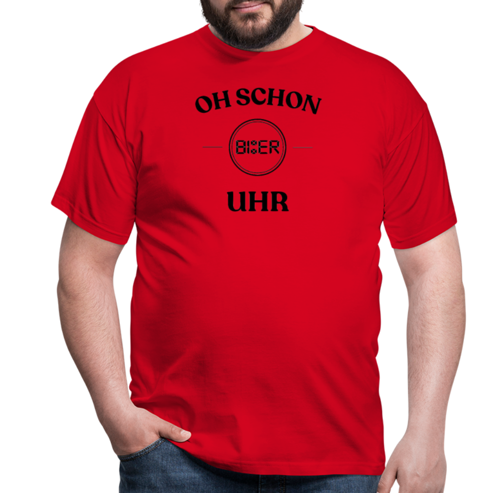 SCHON BIER UHR - Herren T-Shirt - Rot