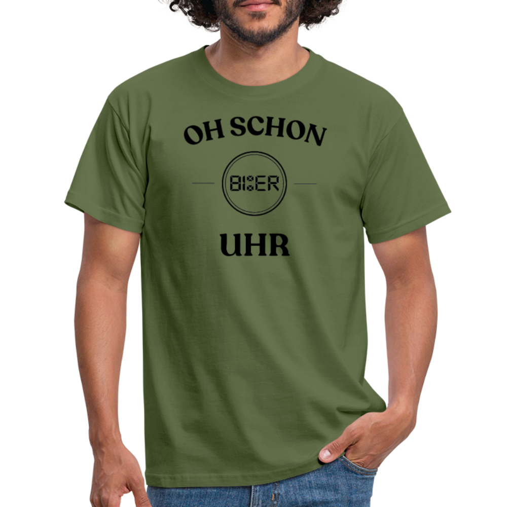 SCHON BIER UHR - Herren T-Shirt - Militärgrün