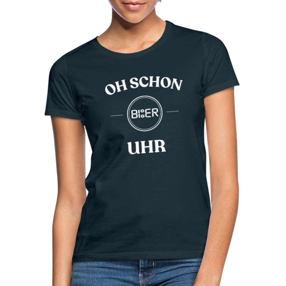 SCHON BIER UHR - Damen T-Shirt - Navy