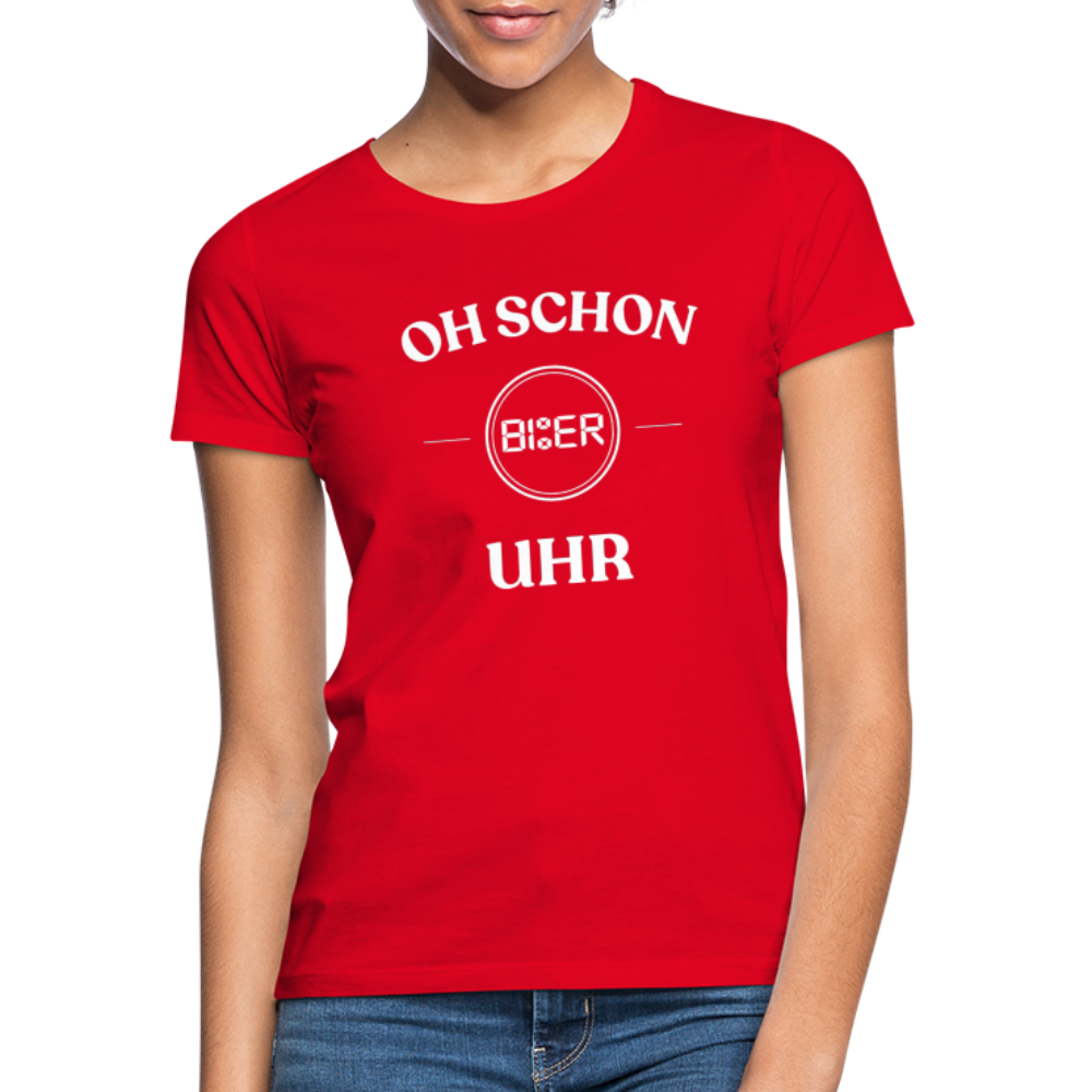 SCHON BIER UHR - Damen T-Shirt - Rot