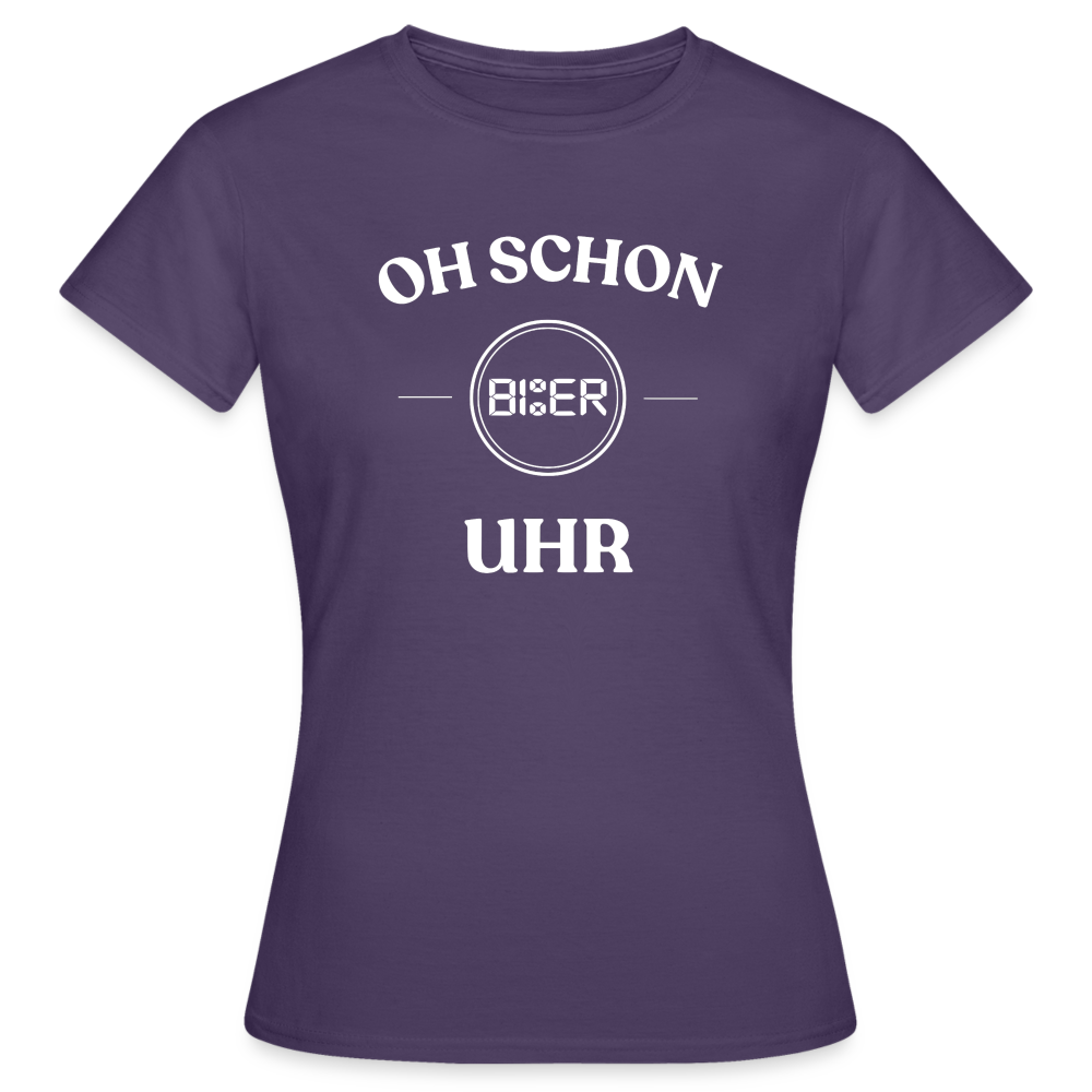 SCHON BIER UHR - Damen T-Shirt - Dunkellila