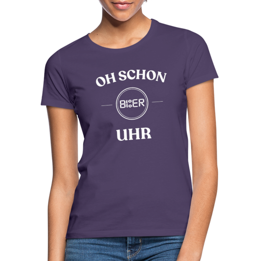 SCHON BIER UHR - Damen T-Shirt - Dunkellila