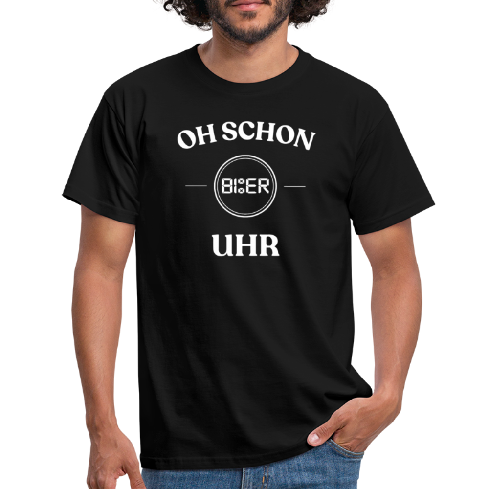 SCHON BIER UHR - Herren T-Shirt - Schwarz