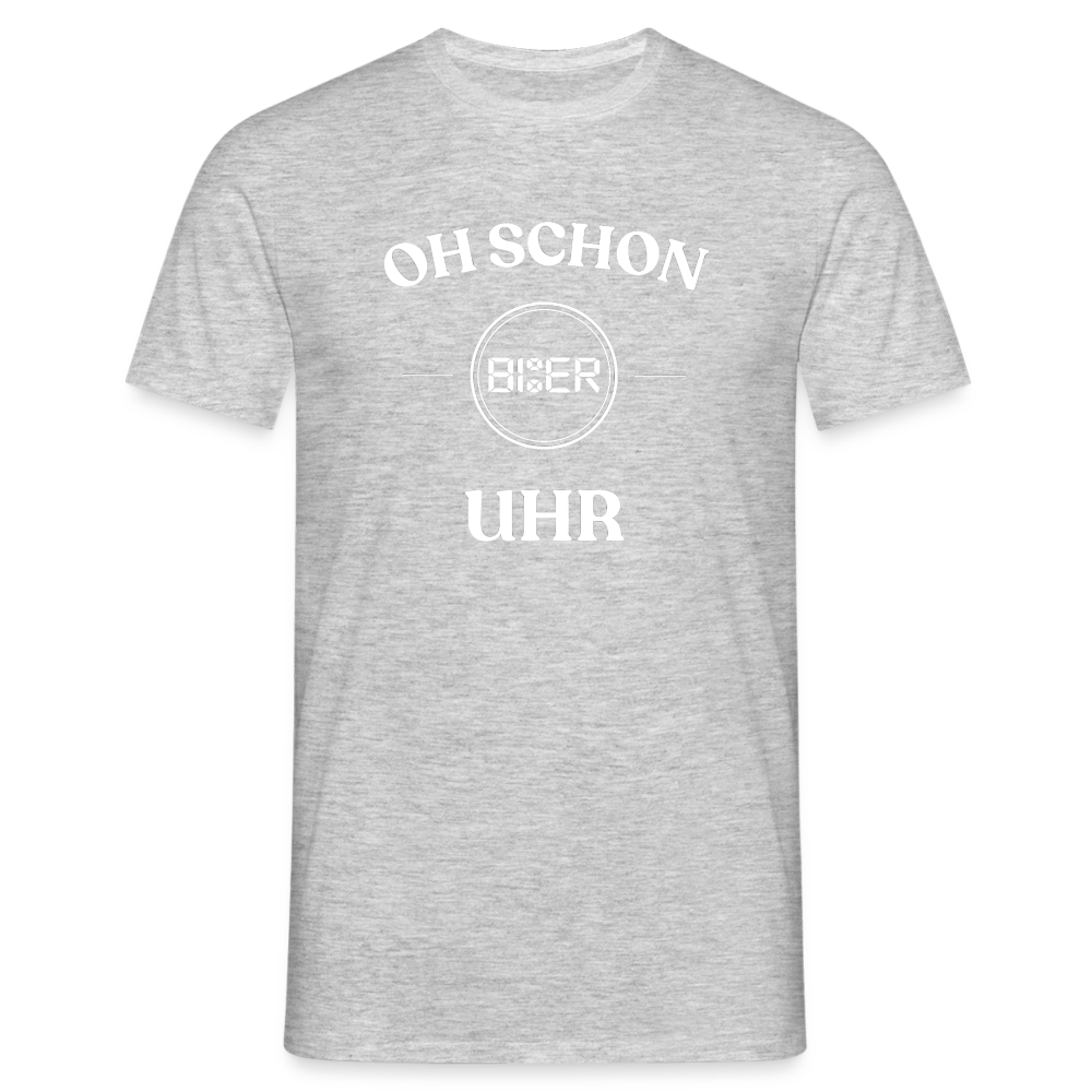 SCHON BIER UHR - Herren T-Shirt - Grau meliert