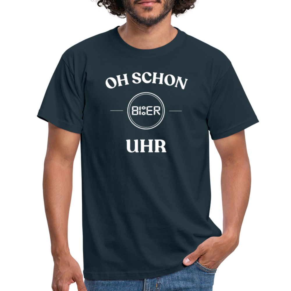 SCHON BIER UHR - Herren T-Shirt - Navy