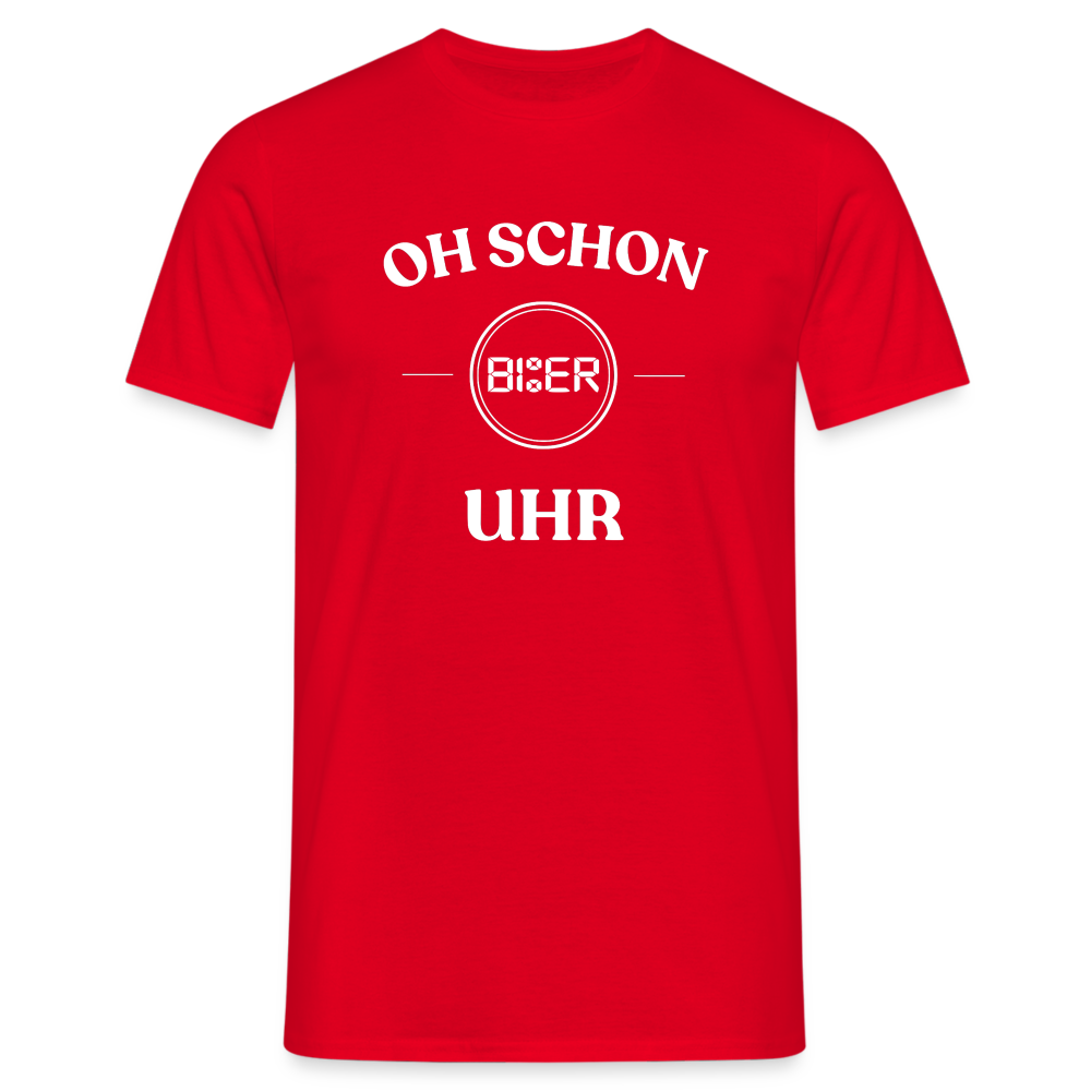 SCHON BIER UHR - Herren T-Shirt - Rot