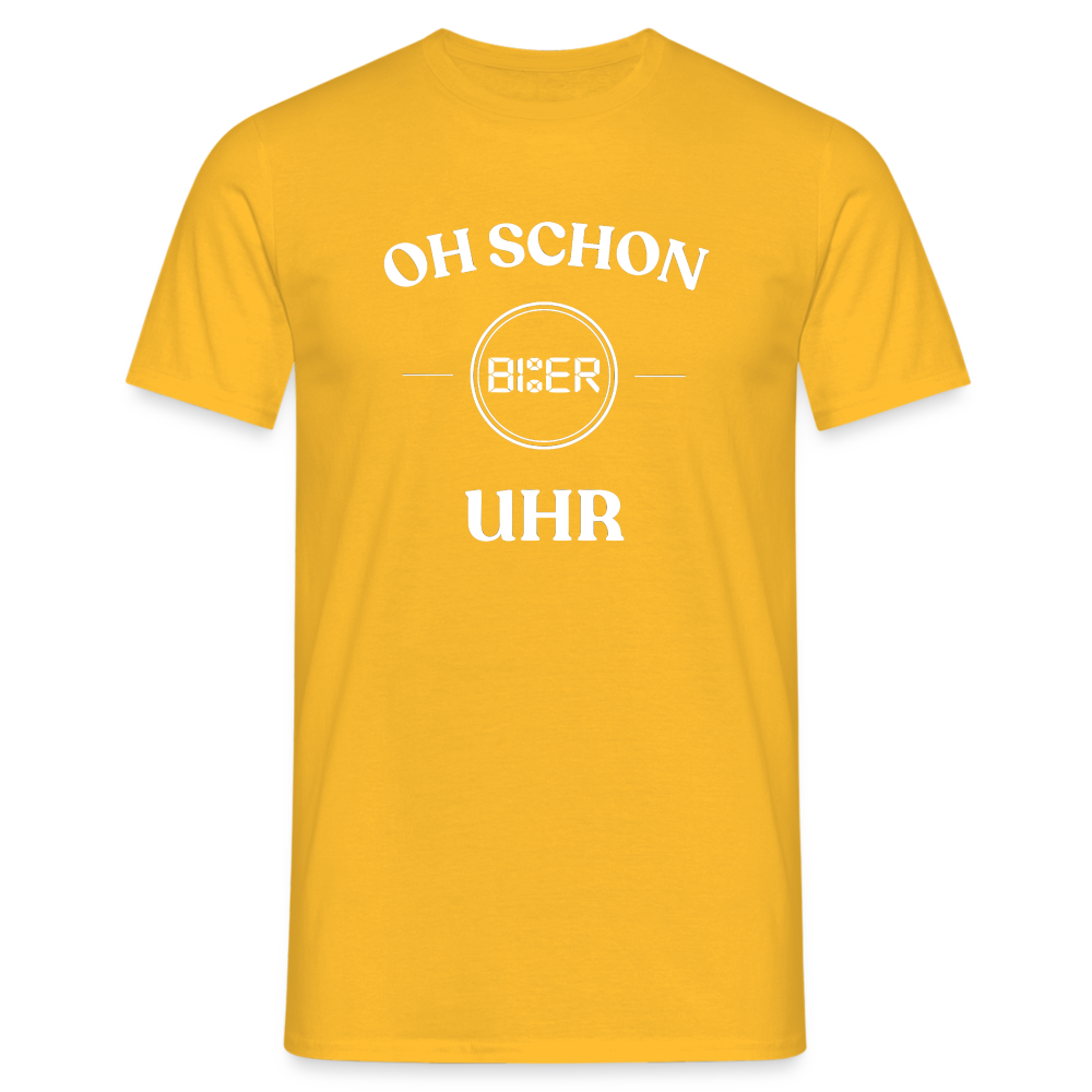 SCHON BIER UHR - Herren T-Shirt - Gelb