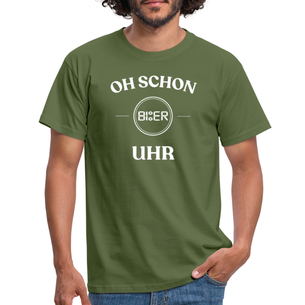 SCHON BIER UHR - Herren T-Shirt - Militärgrün