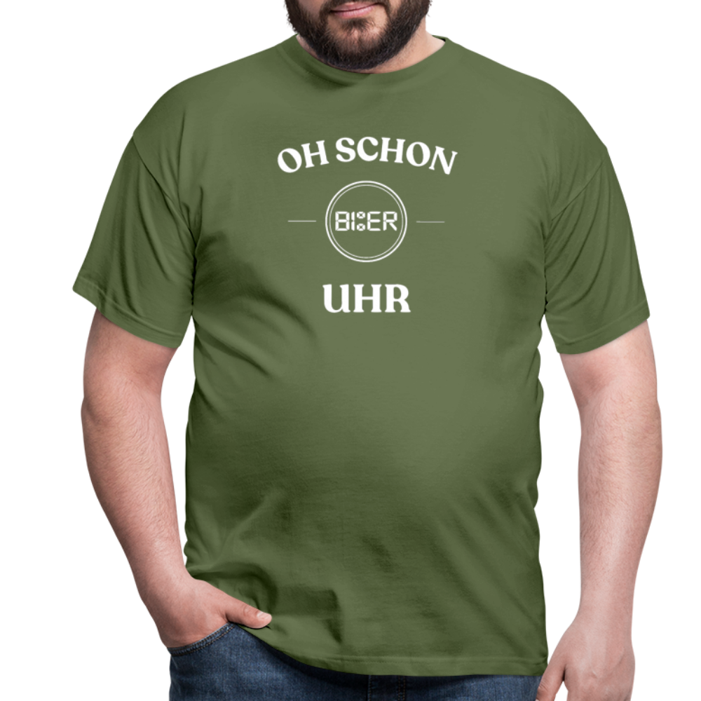 SCHON BIER UHR - Herren T-Shirt - Militärgrün