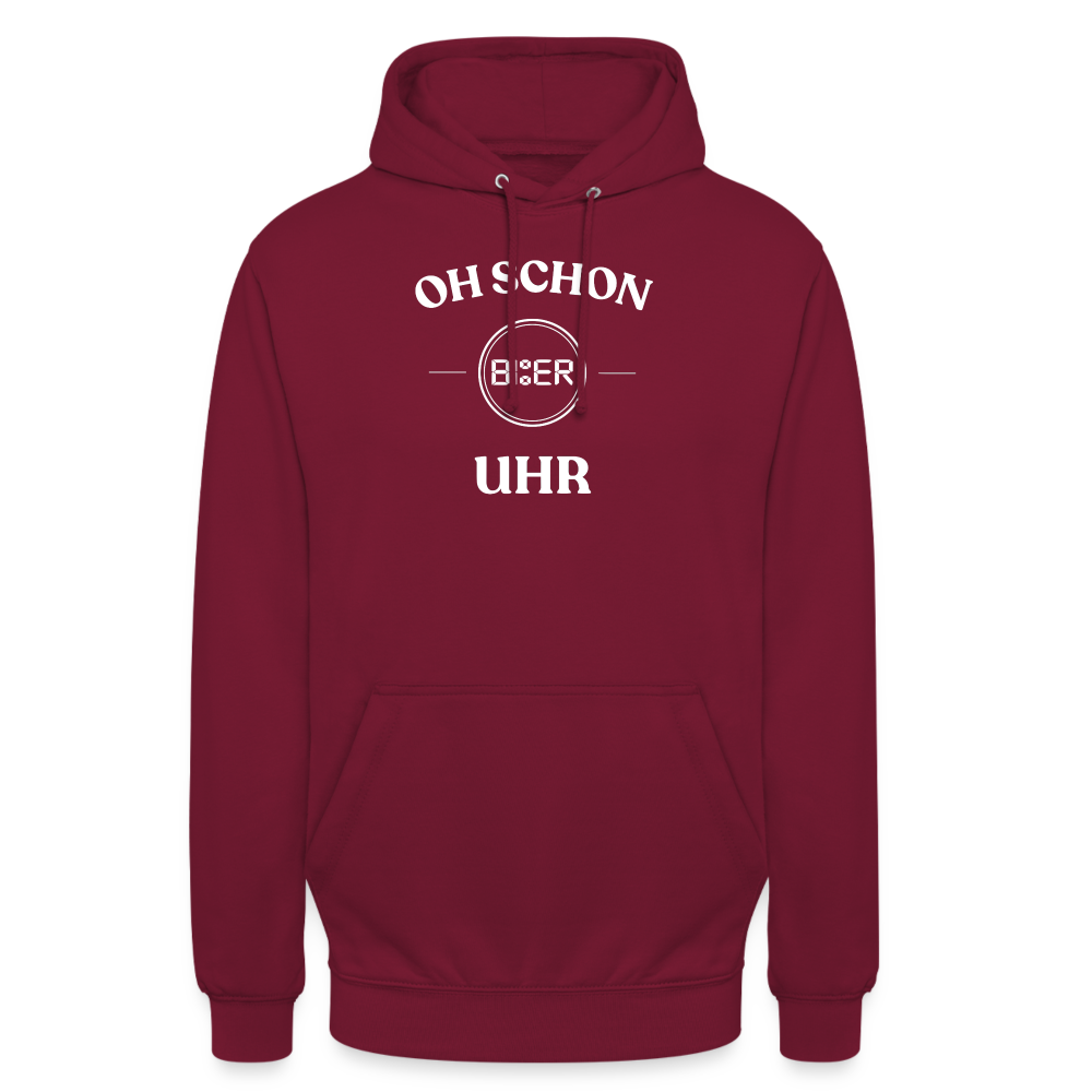 SCHON BIER UHR - Unisex Hoodie - Bordeaux