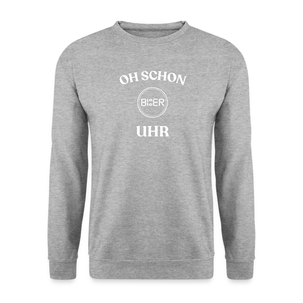 SCHON BIER UHR - Unisex Pullover - Weißgrau meliert