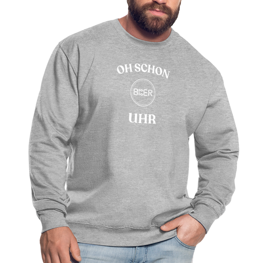 SCHON BIER UHR - Unisex Pullover - Weißgrau meliert