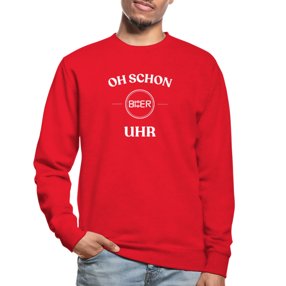 SCHON BIER UHR - Unisex Pullover - Rot