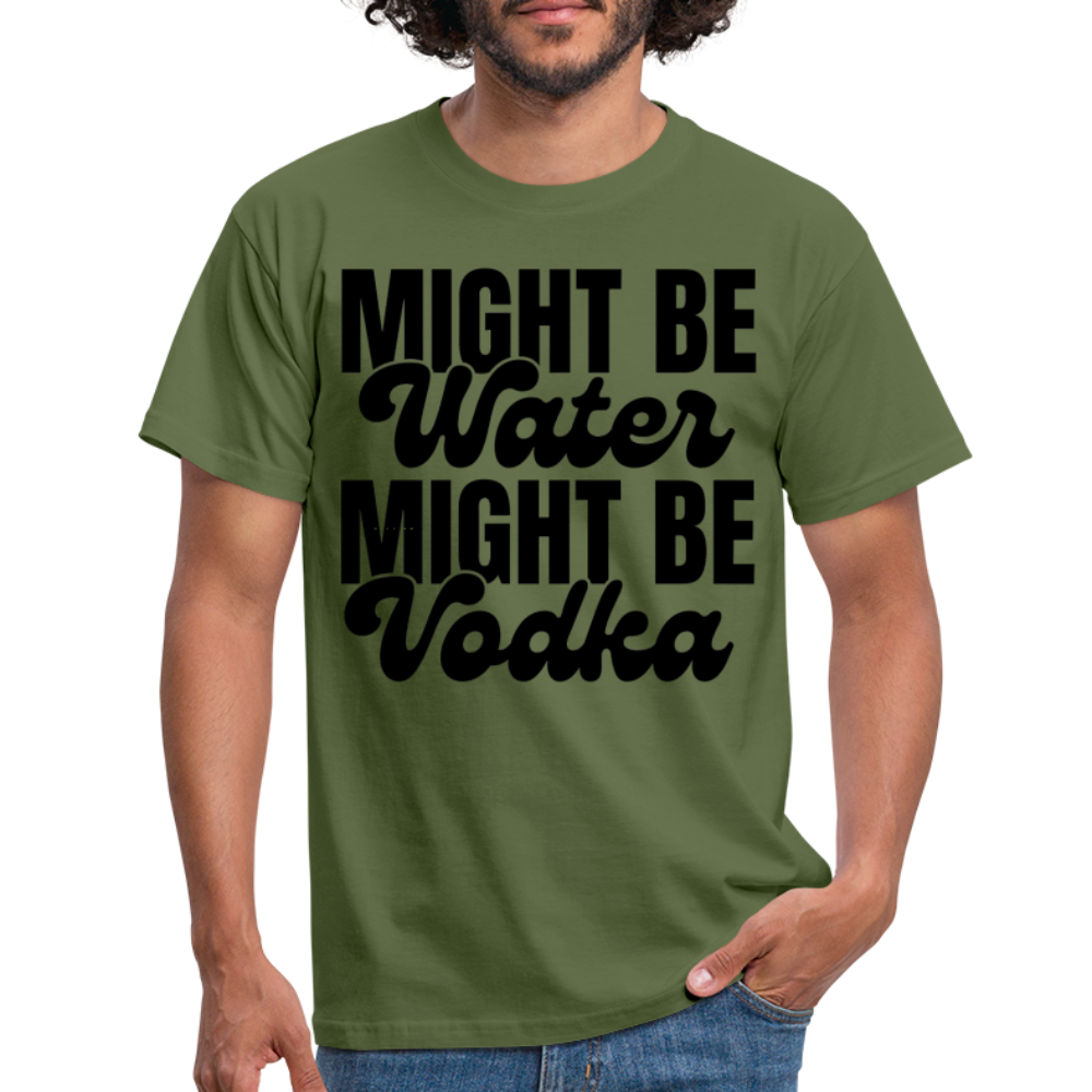 MIGHT BE WATER - Herren T-Shirt - Militärgrün