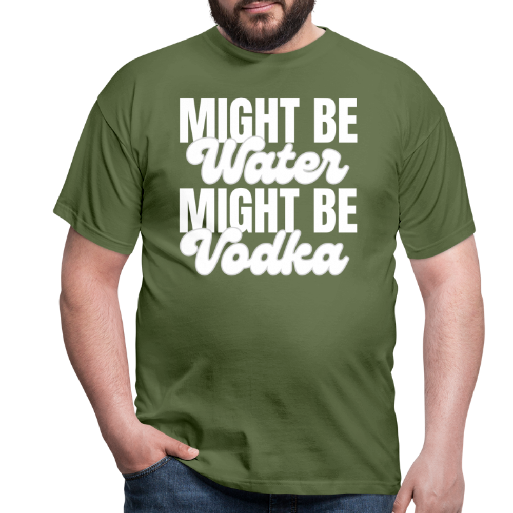 MIGHT BE WATER - Herren T-Shirt - Militärgrün