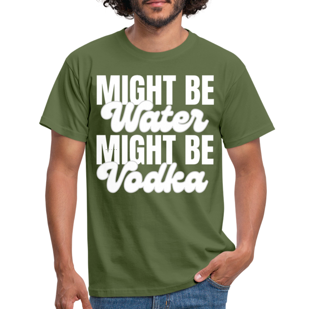 MIGHT BE WATER - Herren T-Shirt - Militärgrün