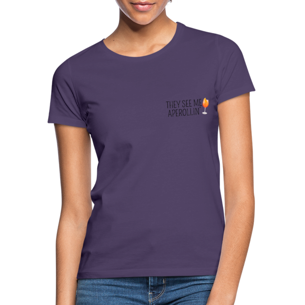 SEE ME APEROLLIN - Damen T-Shirt - Dunkellila