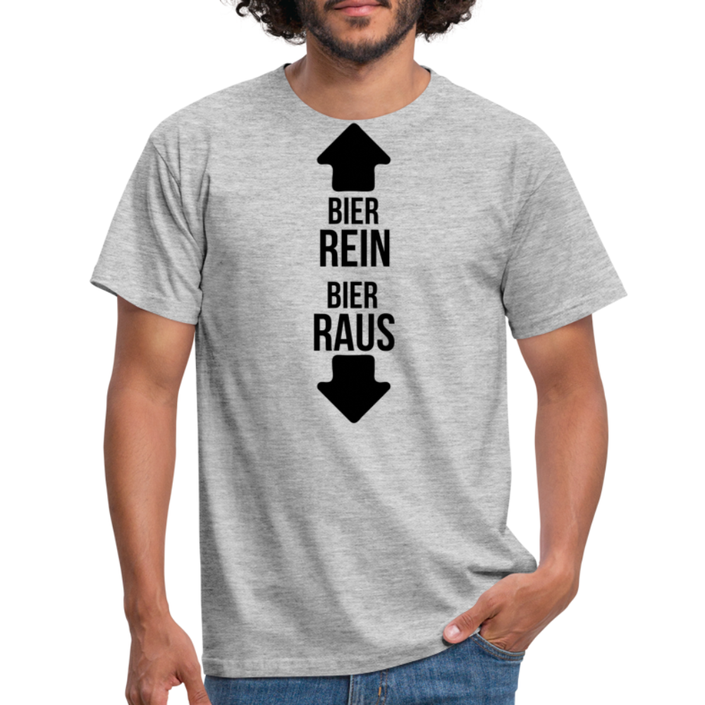 BIER REIN BIER RAUS - Herren T-Shirt - Grau meliert