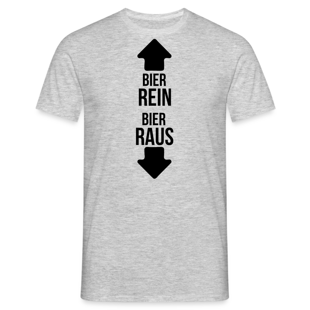 BIER REIN BIER RAUS - Herren T-Shirt - Grau meliert