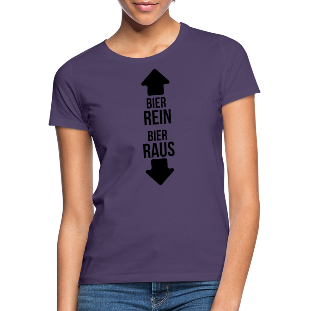 BIER REIN BIER RAUS - Damen T-Shirt - Dunkellila