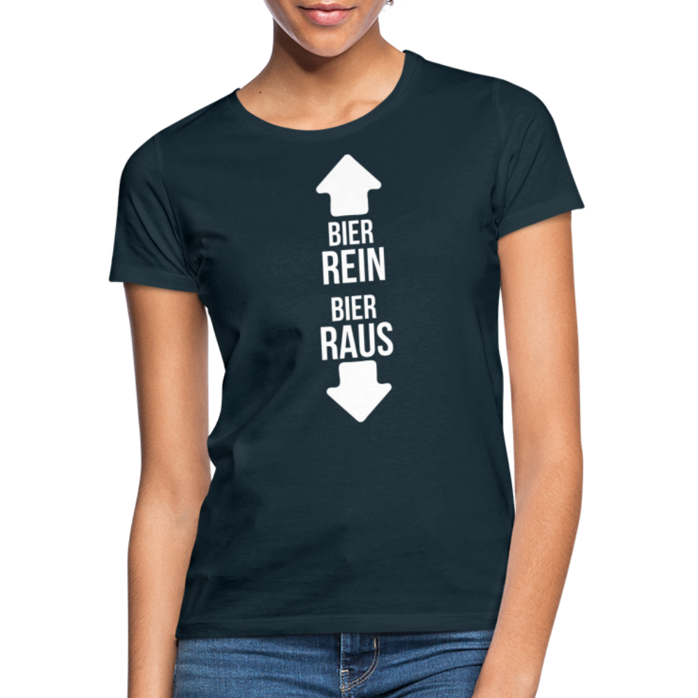 BIER REIN BIER RAUS - Damen T-Shirt - Navy