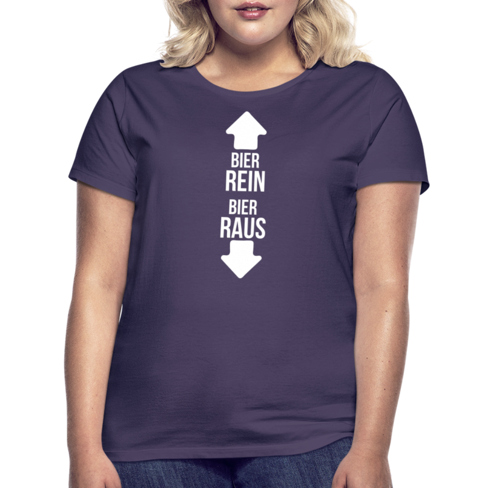 BIER REIN BIER RAUS - Damen T-Shirt - Dunkellila