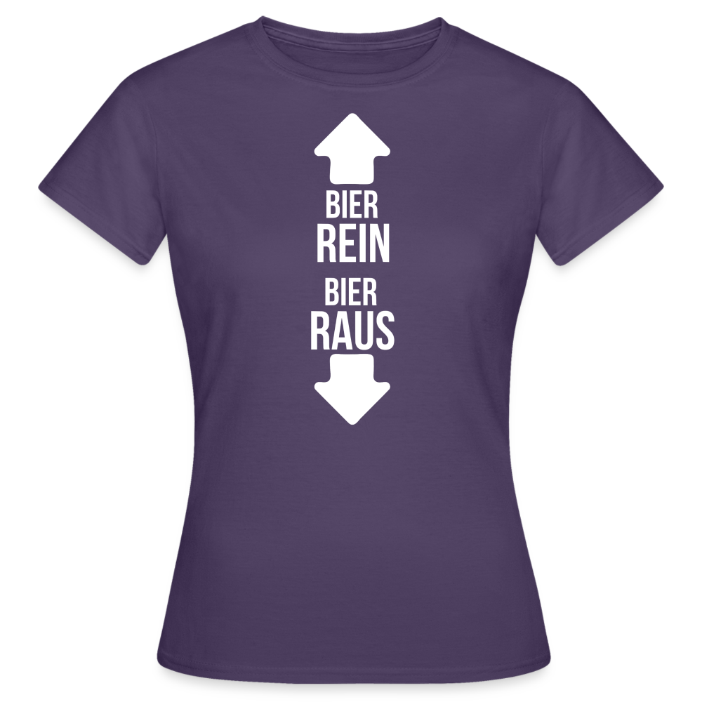 BIER REIN BIER RAUS - Damen T-Shirt - Dunkellila