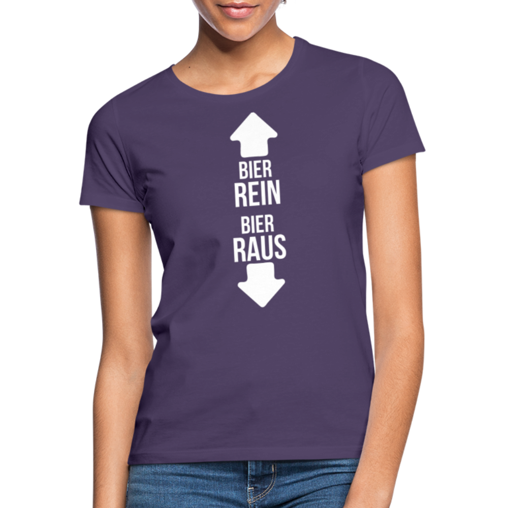 BIER REIN BIER RAUS - Damen T-Shirt - Dunkellila