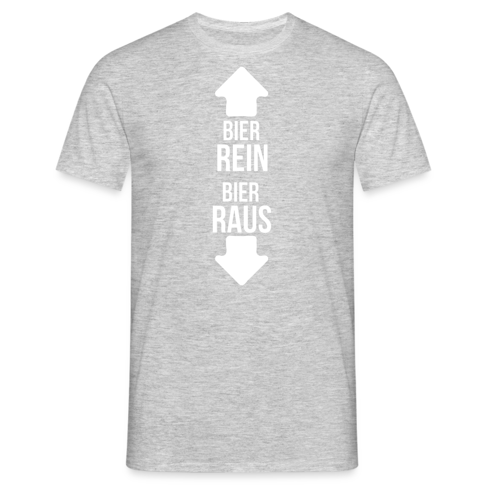 BIER REIN BIER RAUS - Herren T-Shirt - Grau meliert