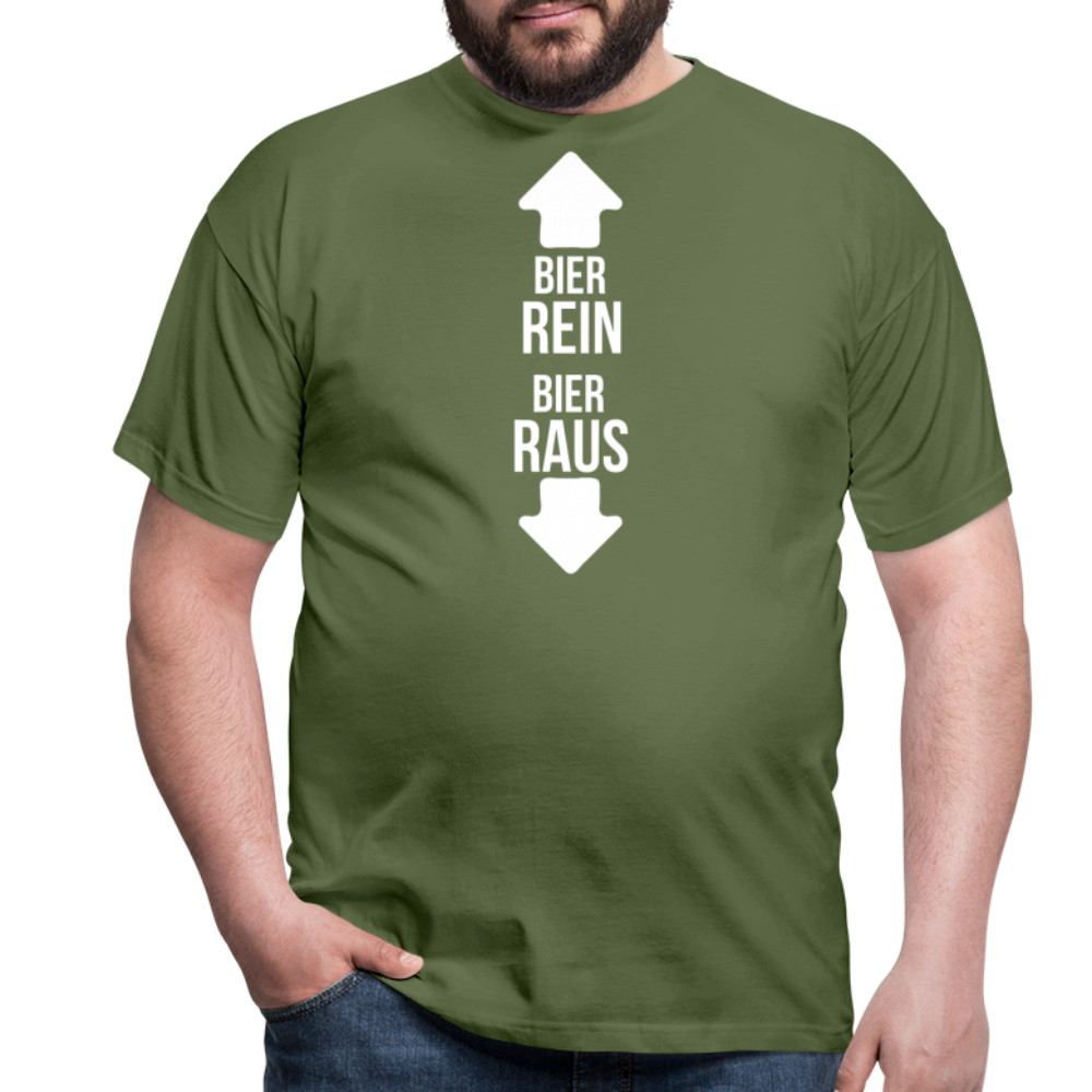 BIER REIN BIER RAUS - Herren T-Shirt - Militärgrün