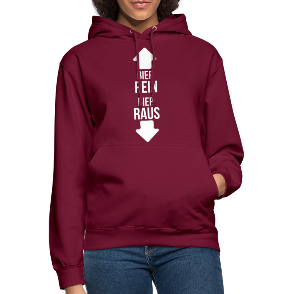 BIER REIN BIER RAUS - Unisex Hoodie - Bordeaux